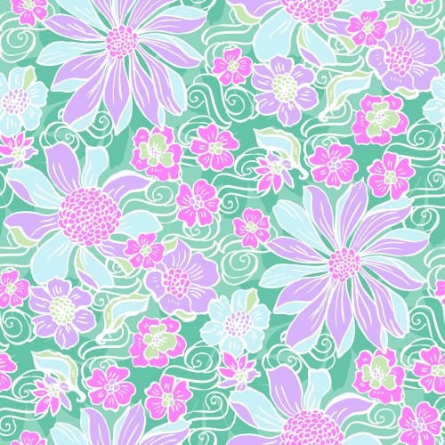 Summer Lovin Retro Floral in Green