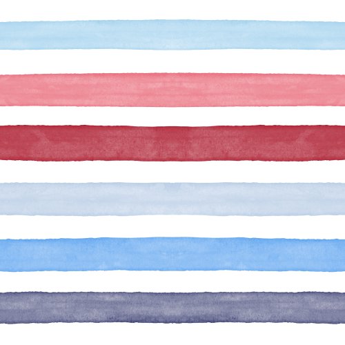 tones of blue and red horizontal stripes on white background