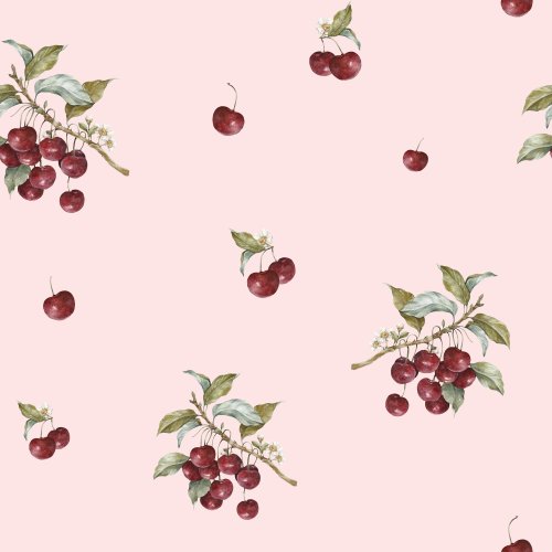 cherries on pink background