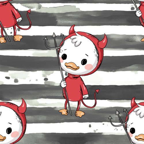 cute halloween devil duck