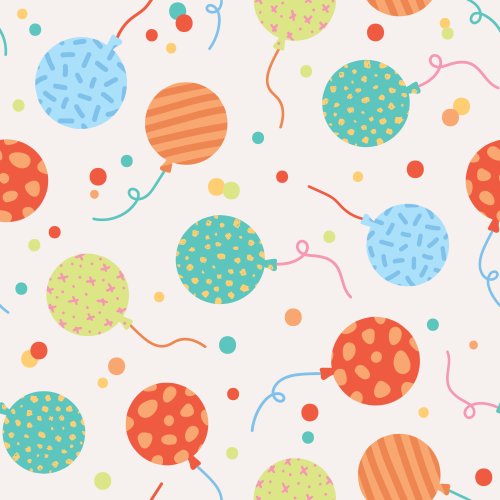 birthday balloons and confetti design