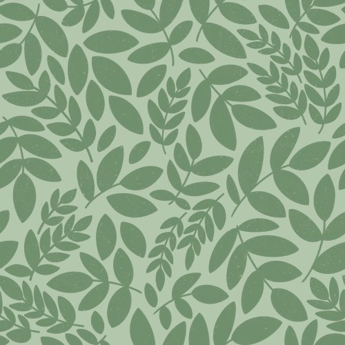 Leaves with subtle texture dance across this simple, beautiful pattern.