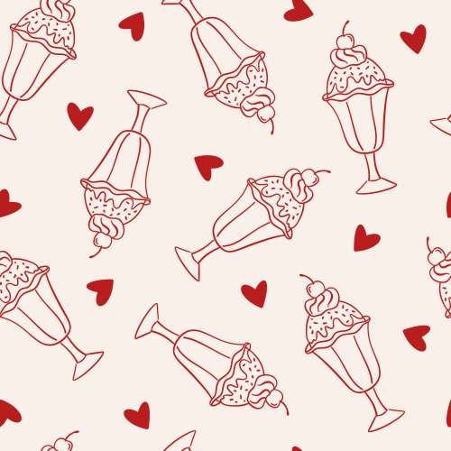 Valentine's Day Ice Cream Sundae tossed with hearts