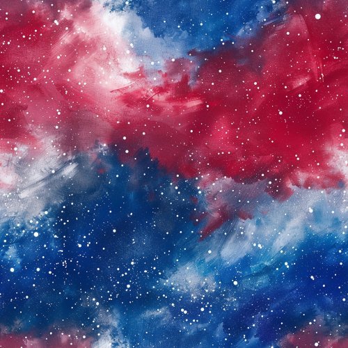 red and blue patriotic galaxy design