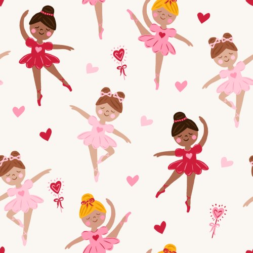 valentine's day ballerina fabric