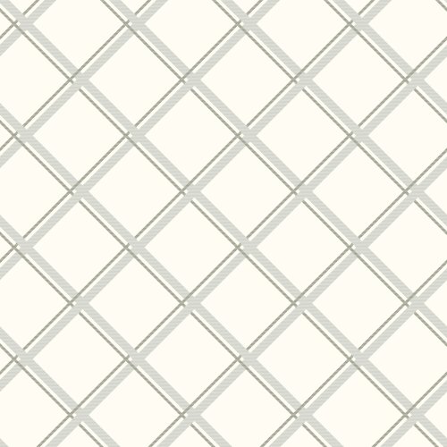 Woodlands Woodblock Minimalist Lattice Check in Cream and boho sage green