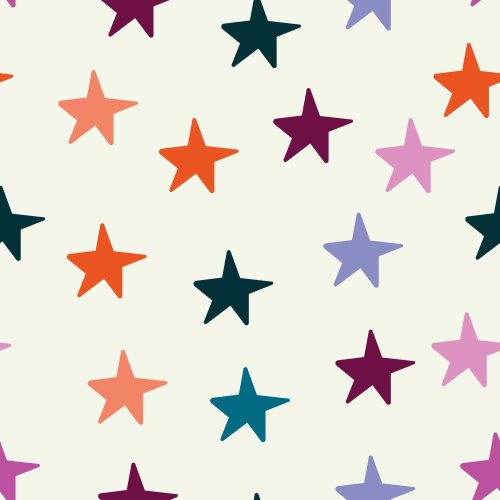 multicolor star design on cream background
