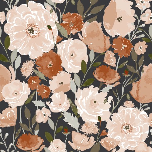 tan and brown poppy floral design by indy bloom design