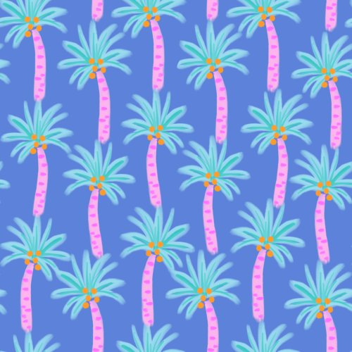 bright colorful palm tree design