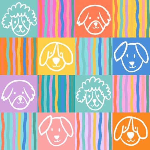 colorful dog checkers