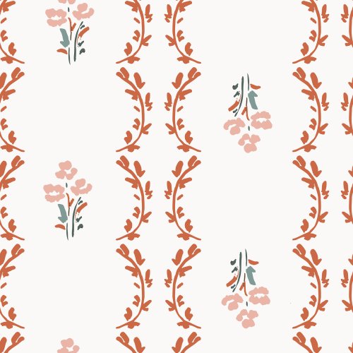 A simple lace inspired farmhouse floral stripe
