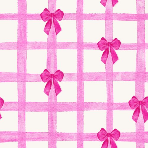 valentines day pink bows on gingham