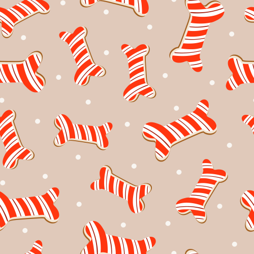 Tossed candy cane stripe Christmas dog bone treats 