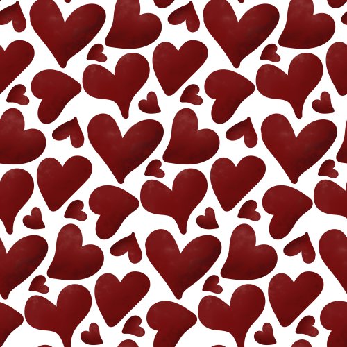 red and white heart fabric