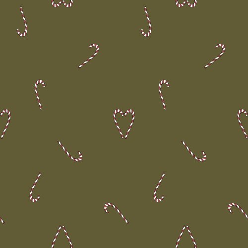 red and white candy canes on a solid background