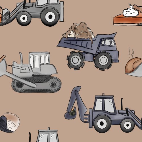 tractors on brown background