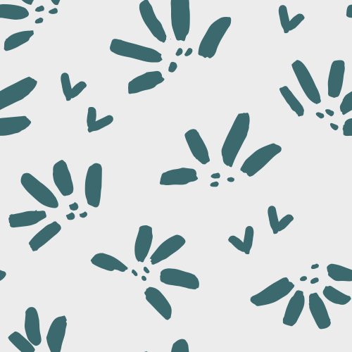 hearts and flowers simple scattered print