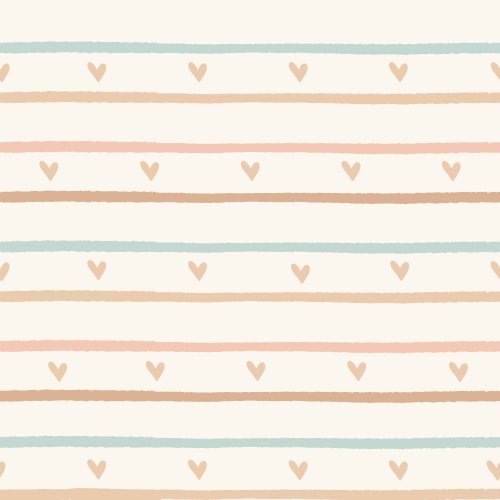 Muted color palette hearts and stripes