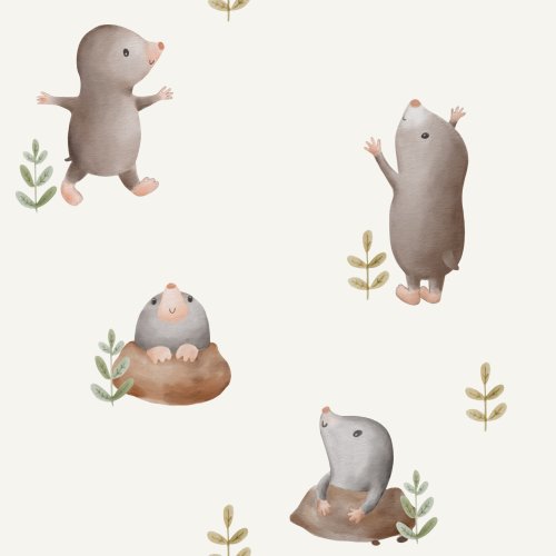 Mole friends, in cream.