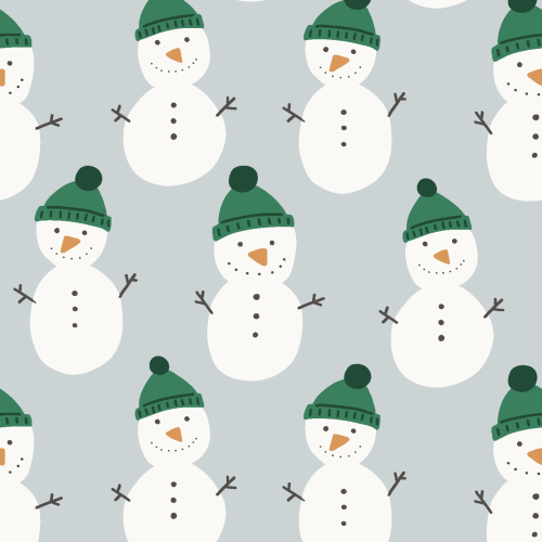 snowman rows in pastel colors for winter holiday