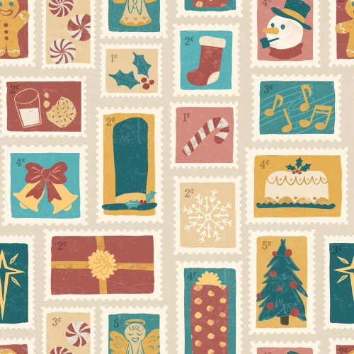 retro christmas stamps