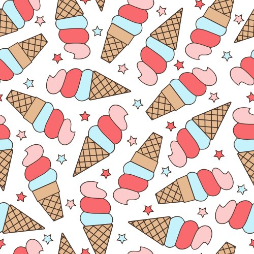 red white and blue ice cream cone design