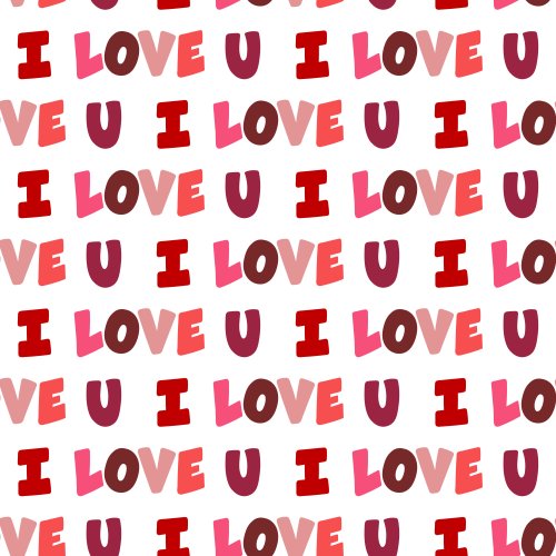 I love you text on white background