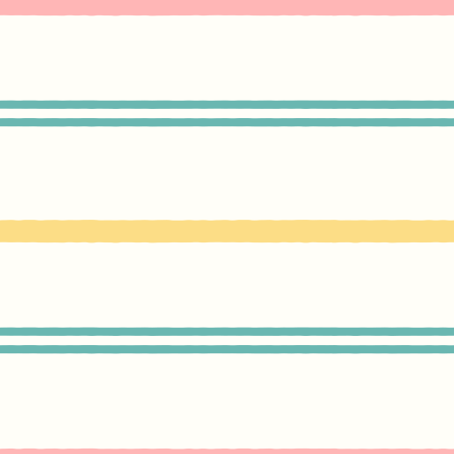 Soft horizontal stripe fabric with teal and butter yellow lines on a cream background