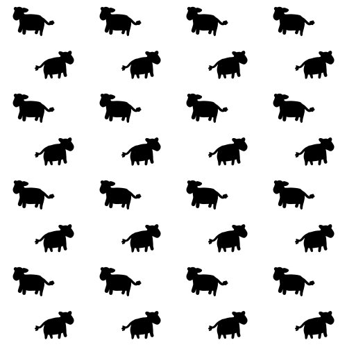 black cow silhouettes on a white background