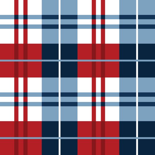 red white and blue large plaid design