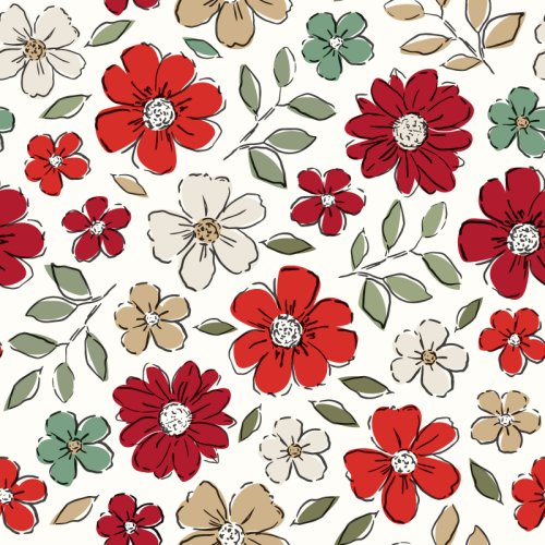 sketchy boho floral Christmas  
