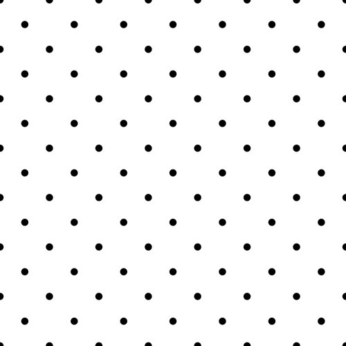 small black polka dots on white background