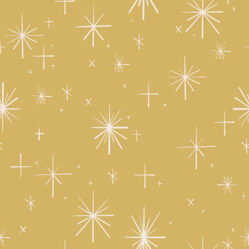 Simple line drawn twinkle stars of various sizes on a solid background.