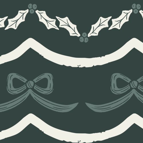 Garland fabric, christmas bows, festive garland print, christmas home decor fabric, red bow fabric, kids christmas print, cottage christmas