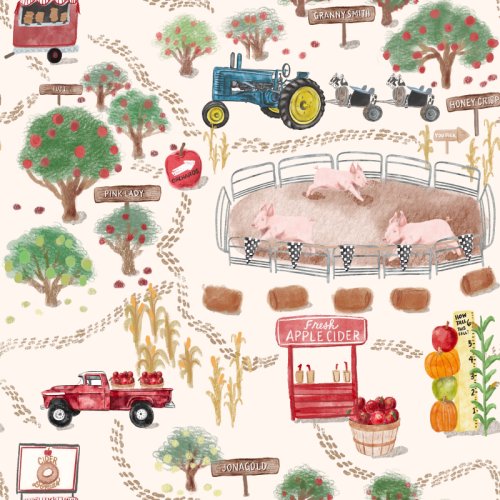 Fall map scene at an apple orchard farm