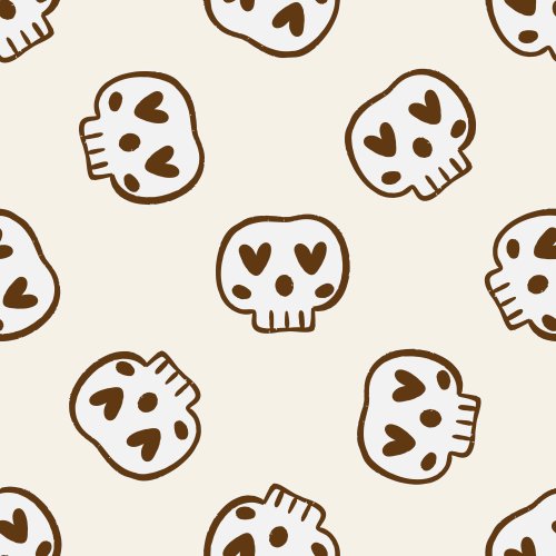 Tossed skulls with heart eyes 