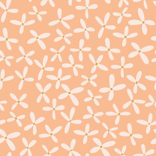 Tossed white flowers on various background color options