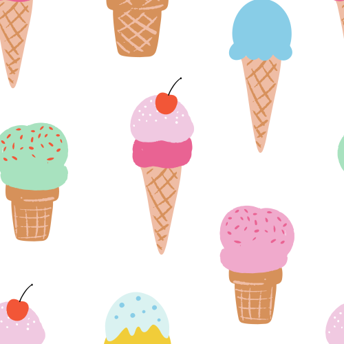 Colorful Ice Creams, tossed version available 