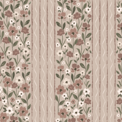 textured hand painted flowers and stripes