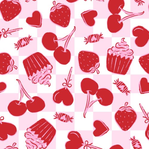valentine checker with cupcakes and cherries