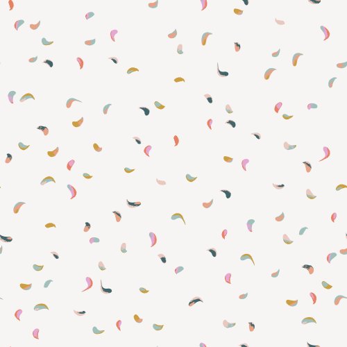 Hand painted confetti petals on a cream background