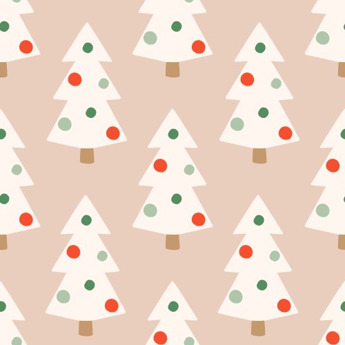 Christmas trees white with coloured baubles 