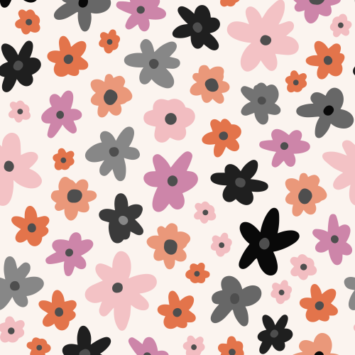 Tossed floral Halloween Spooks co ordinate 