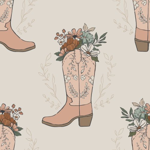 floral cowgirl boot design