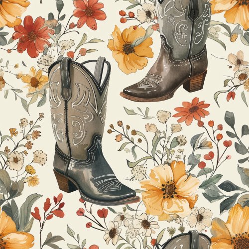 cowgirl boots and flowers