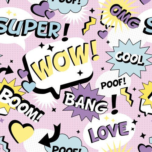 Colorful cartoon style text design for teens