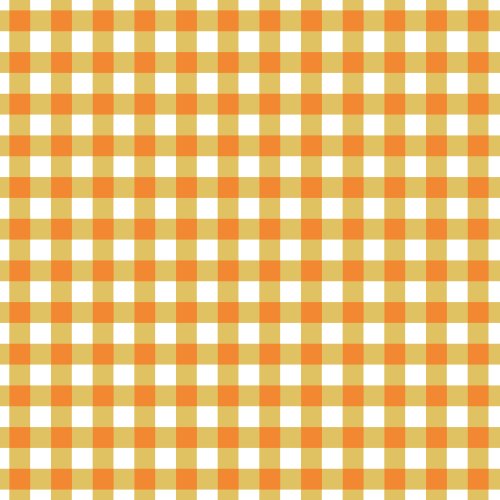 orange, white, and yellow gingham