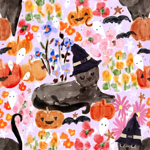 hallowee black cat witch design