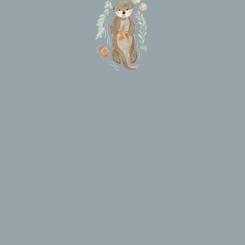 Panel design with watercolor sea otter.