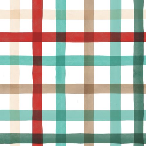 Christmas colored plaid gender neutral on white 